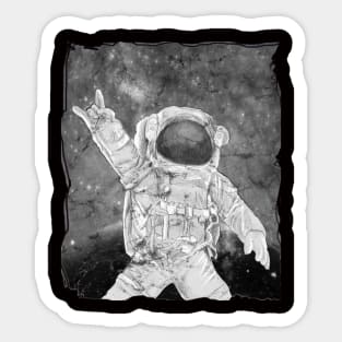 Rock On Vintage Space Astronaut Sticker